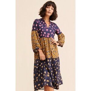 VILAGALLO Tiered Midi Dress